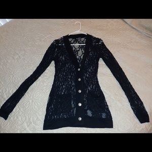 Black lace cardigan
